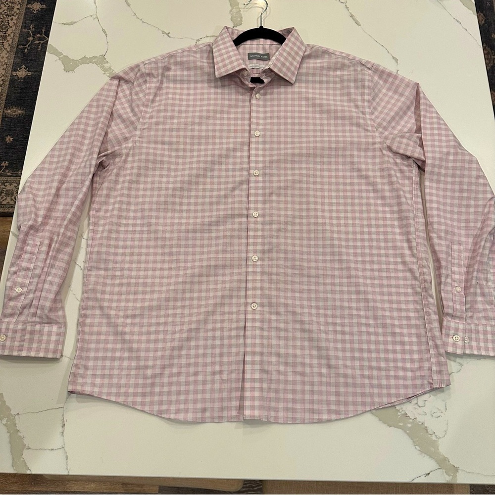 Michael Kors Mens Regular Fit Airsoft Stretch Button Down Shirt 2XL 18 36/37